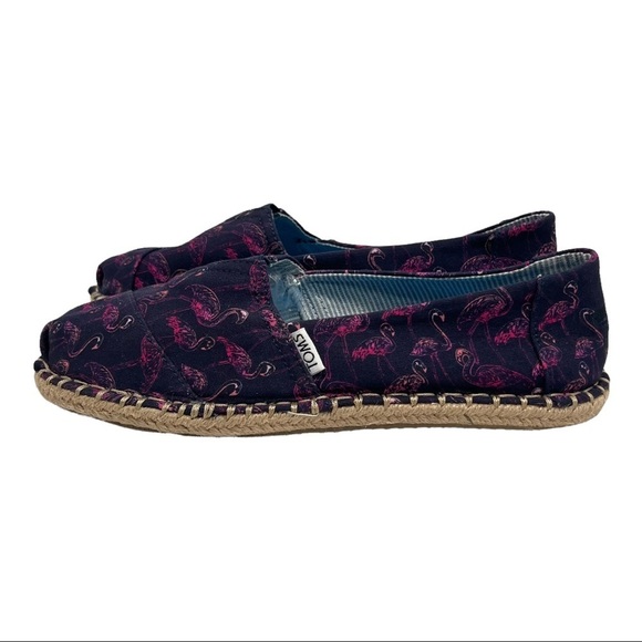 Bonobos x Toms Limited Edition Pink Flamingos Slip On Canvas Espadrilles - Picture 5 of 13